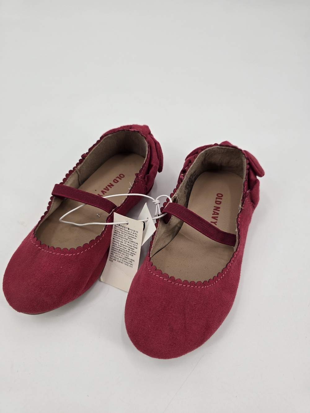 Old Navy Girls' Berry Red Mary Jane Flats with Bow Detail Size 7 NWT